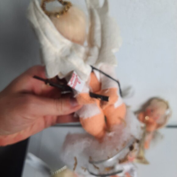 LOT OF 5 Annalee Christmas Angels, With Candle, Star, Slingshot, Trumpet, Dove - Picture 5 of 12